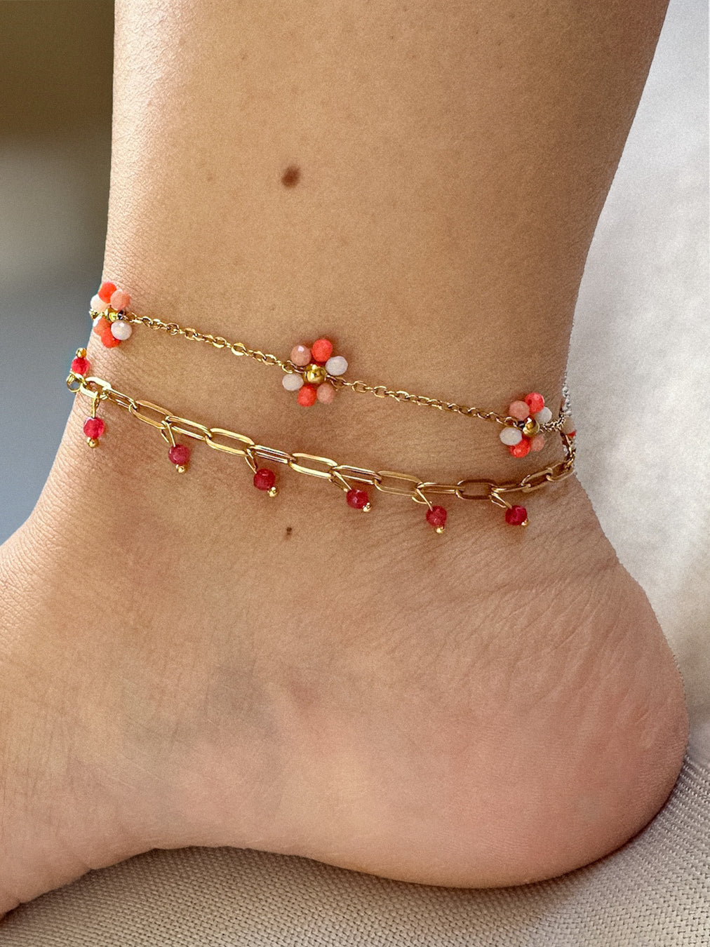  BRACELET DE CHEVILLE ACIER MILA  ZAORA- BIJOUX-ACIER